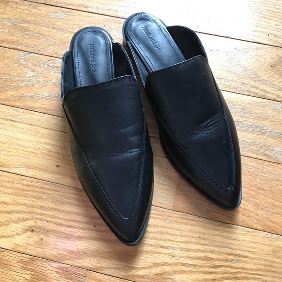 Frank & Oak Shoes - Frank & Oak Black Pointed Toe Mule Slide 9.5